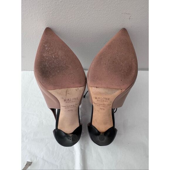 Malone Souliers Beige/Black Leather Montana Lace Up Pumps Size 36.5 - Picture 10 of 12